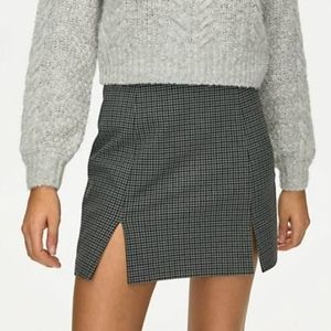 ARITZIA Sunday Best Notched Check Mini Skirt